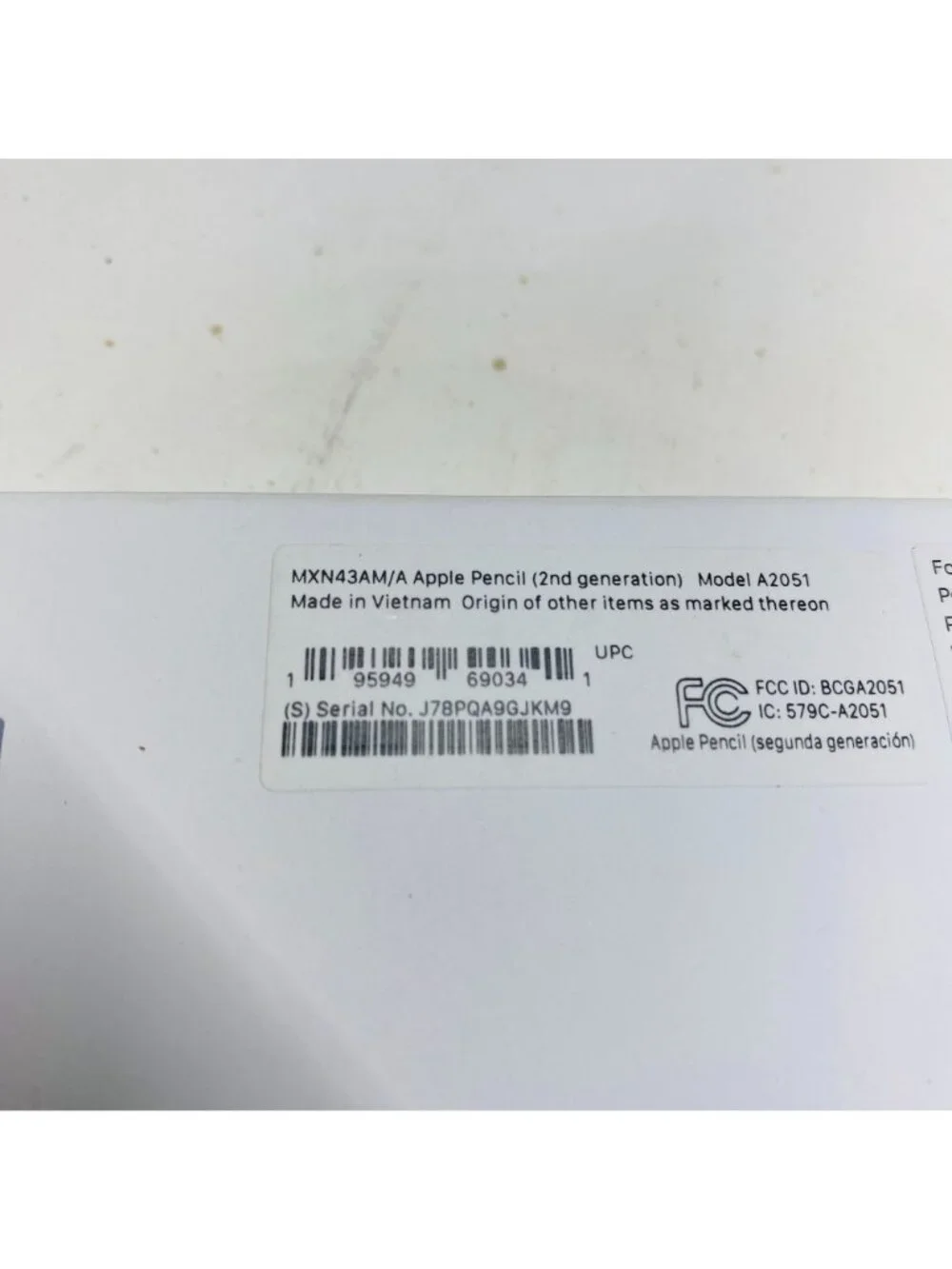 Apple Pencil (2nd Generation) Model A2051 For iPad Pro & Air - White